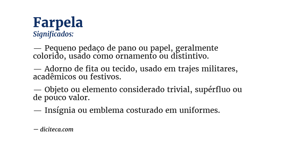 Significado de farpela