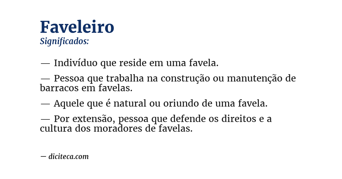 Significado de faveleiro