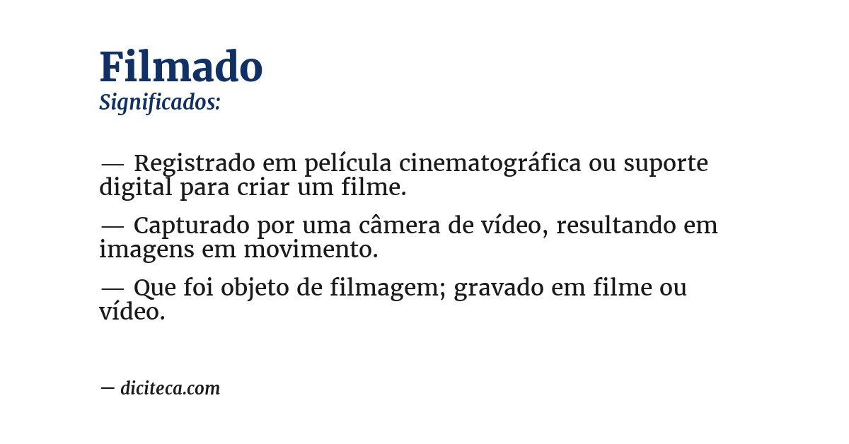 Significado de filmado