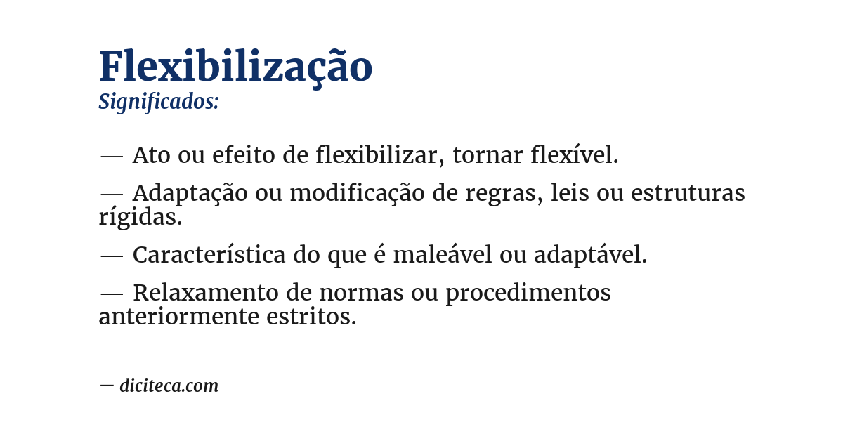 Significado de flexibilização