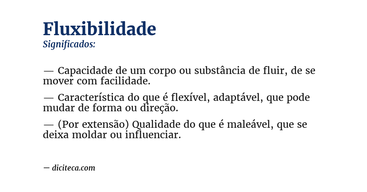 Significado de fluxibilidade