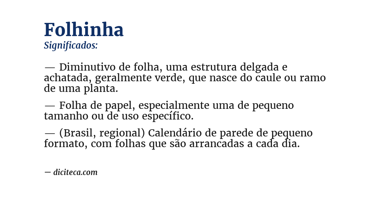 Significado de folhinha