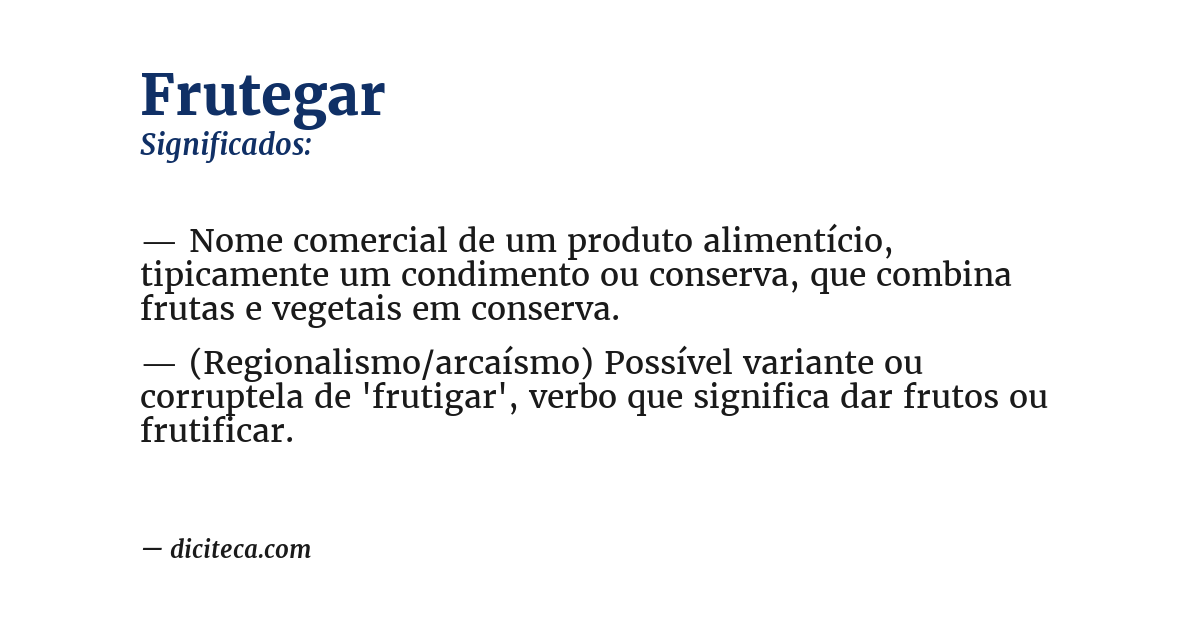 Significado de frutegar