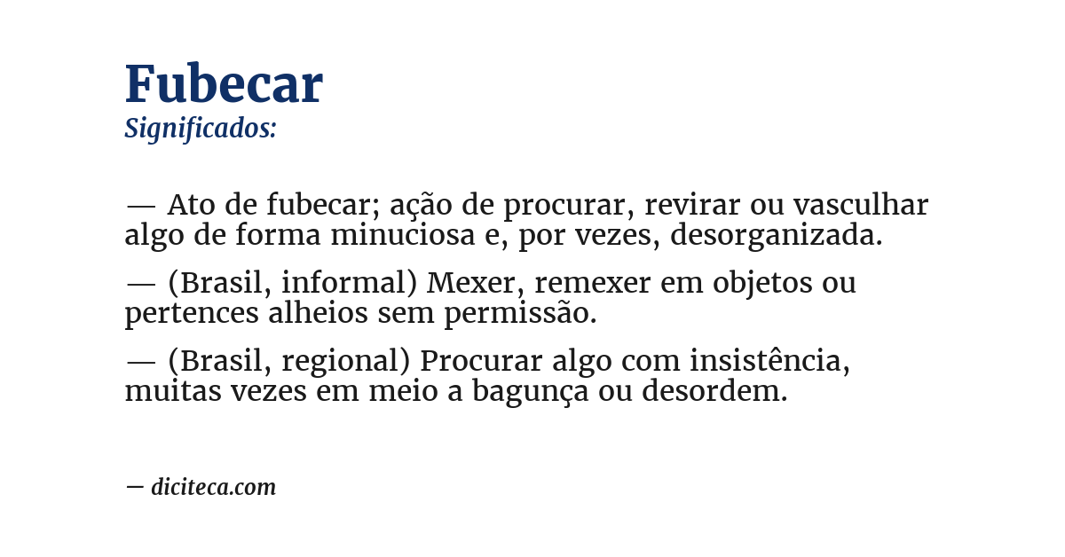 Significado de fubecar