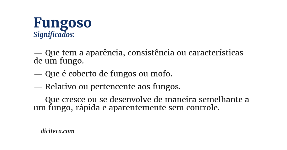 Significado de fungoso