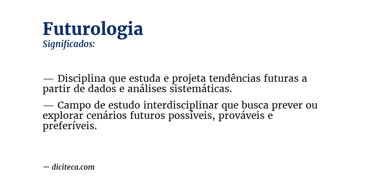 Significado de futurologia