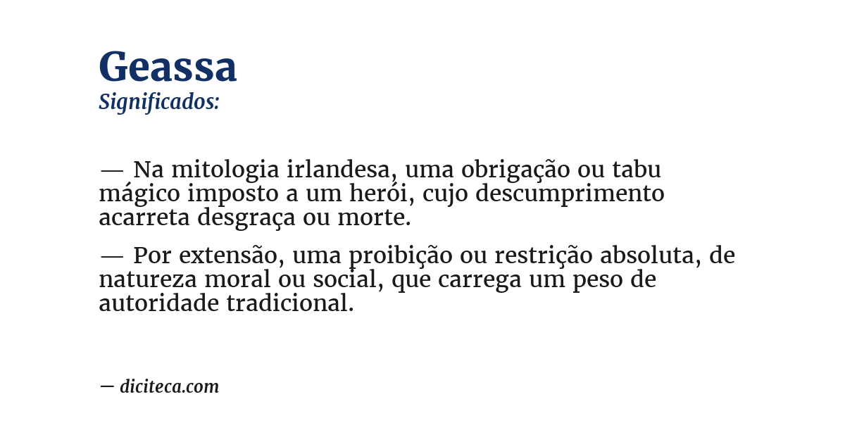 Significado de geassa