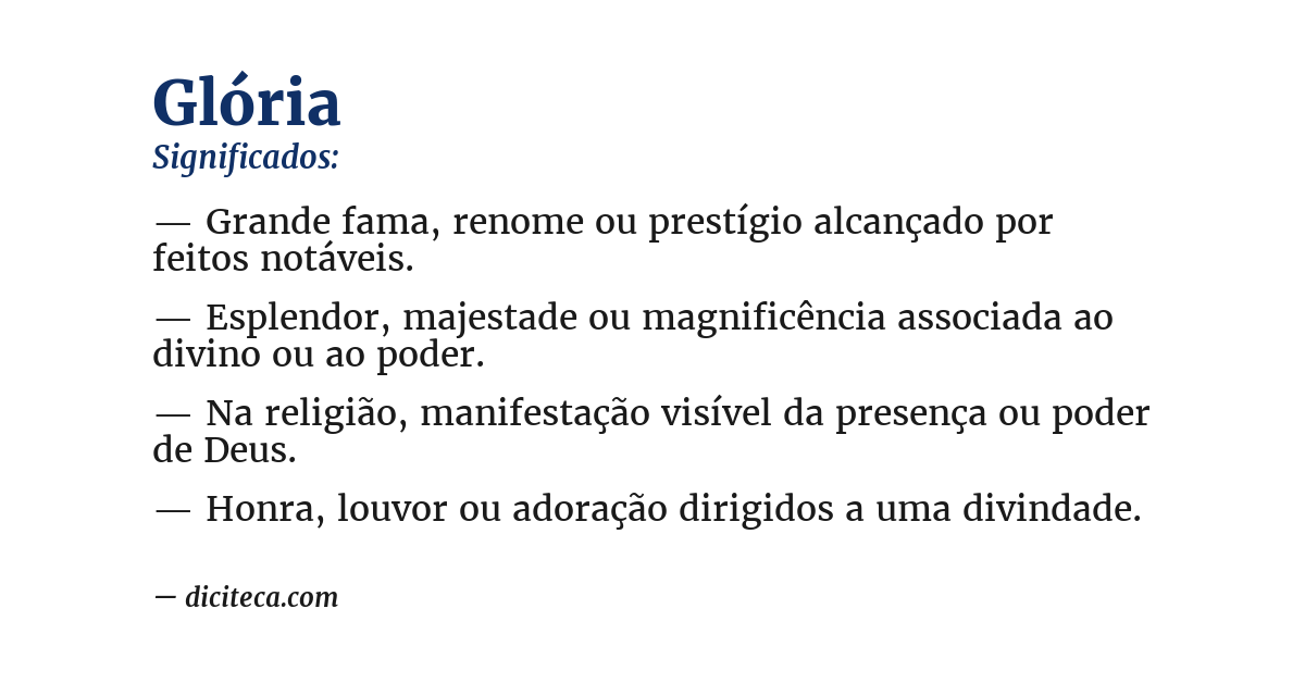 Significado de glória