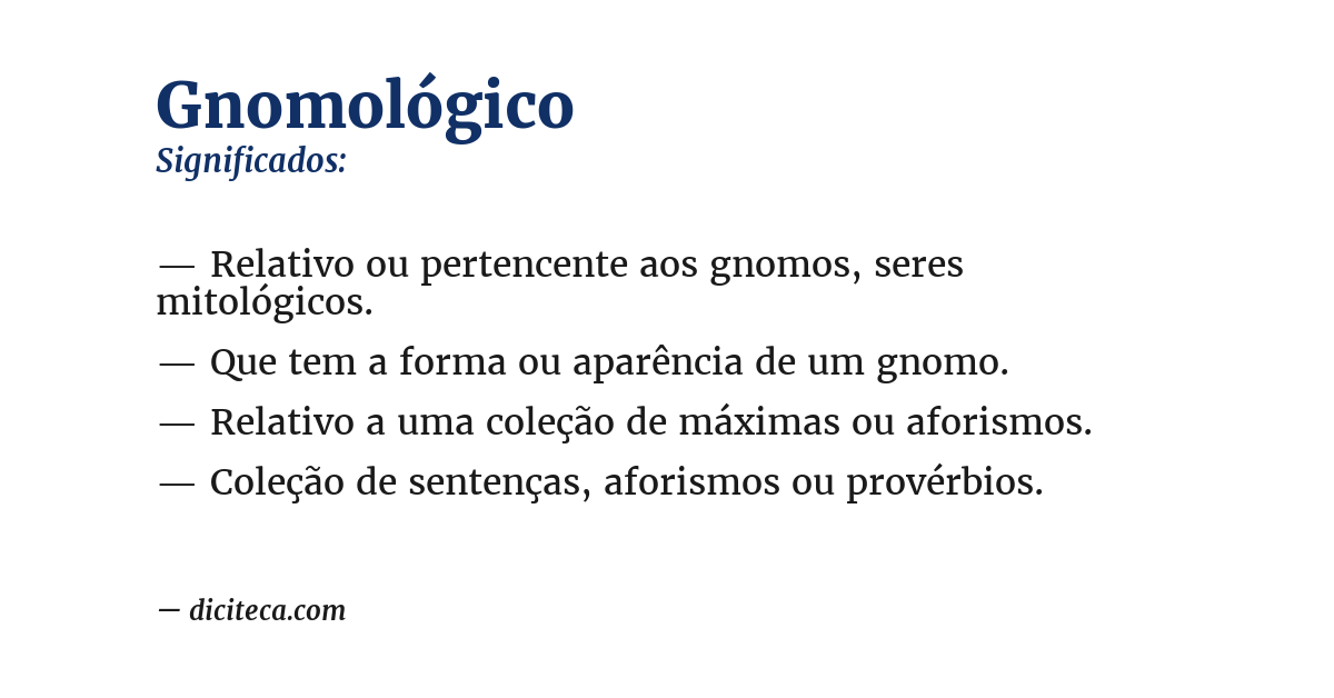 Significado de gnomológico