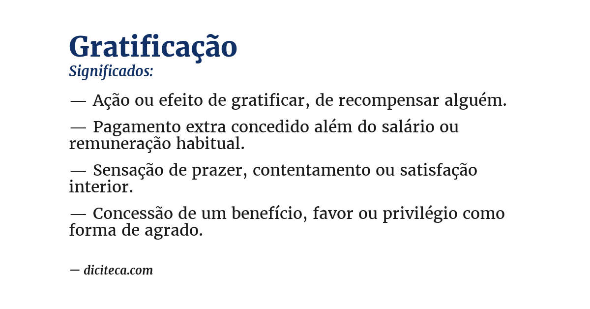 Significado de gratificação