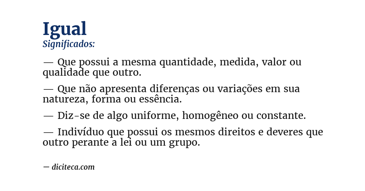 Significado de igual