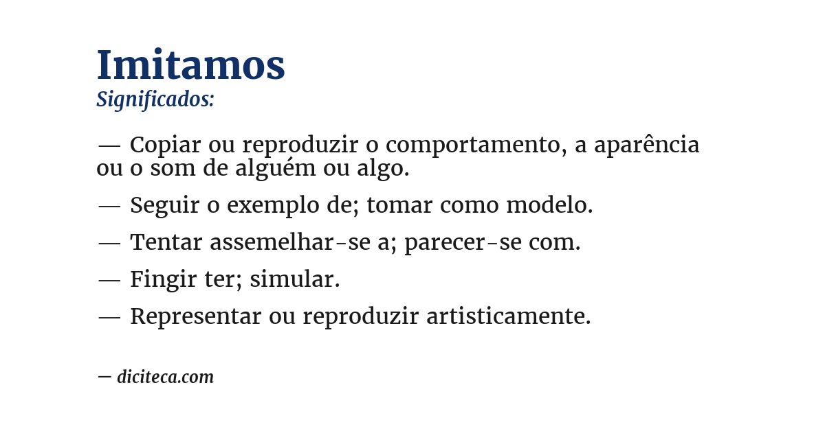 Significado de imitamos
