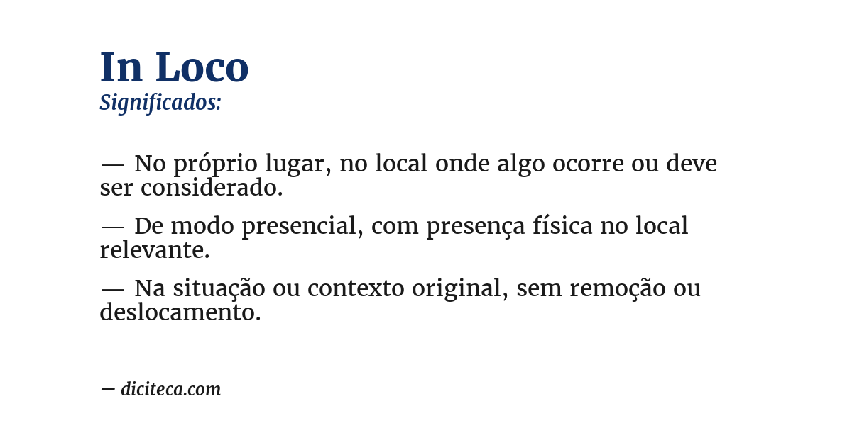 Significado de in loco