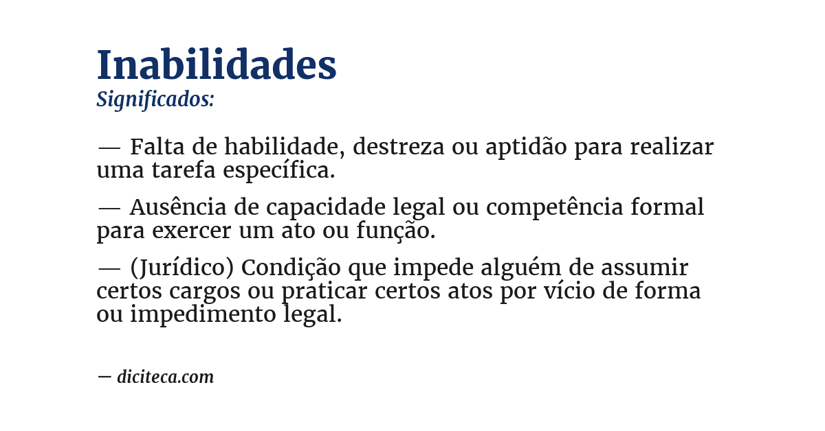 Significado de inabilidades