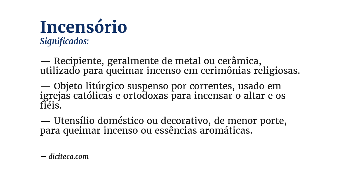Significado de incensório