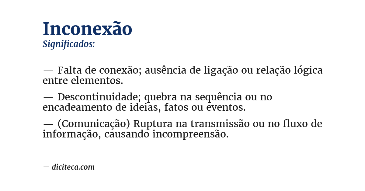Significado de inconexão