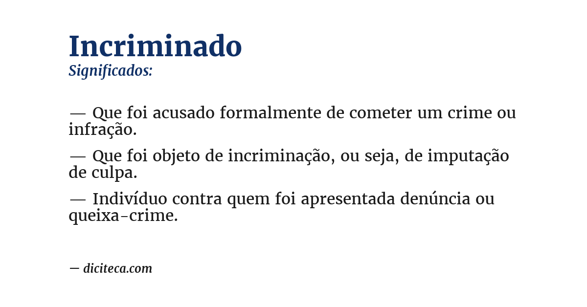 Significado de incriminado
