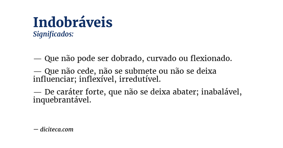 Significado de indobráveis