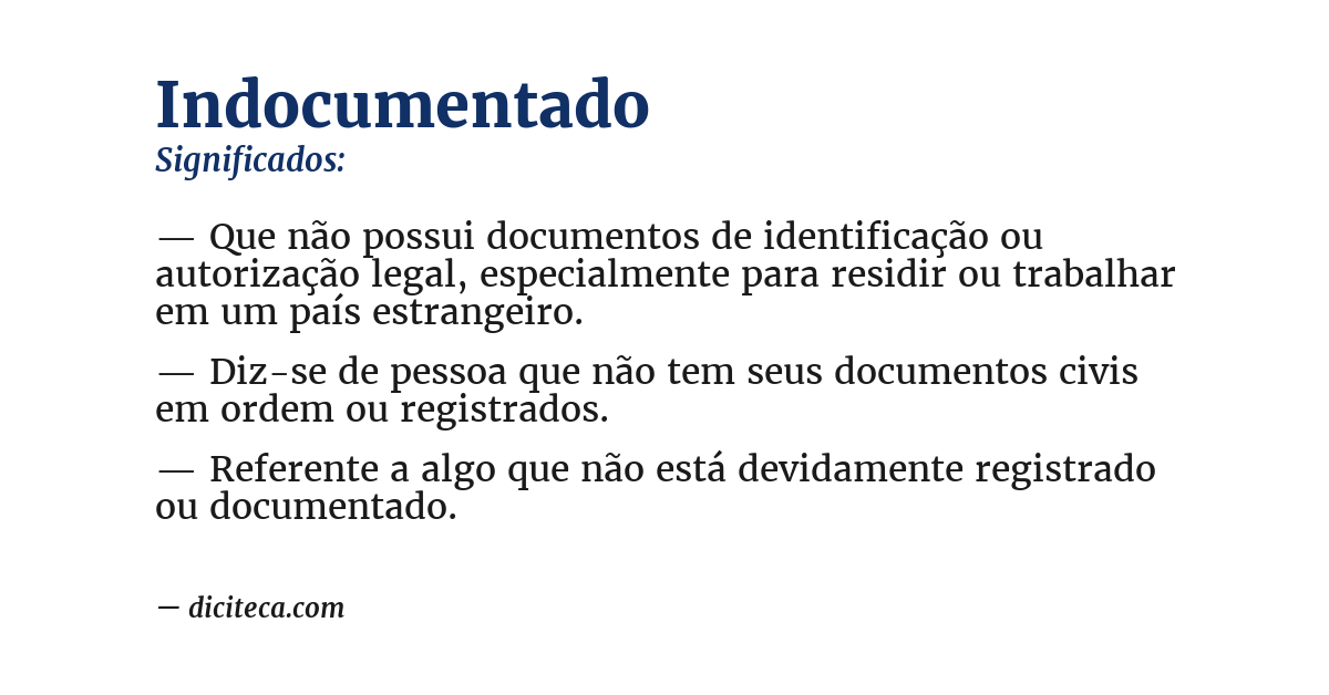Significado de indocumentado