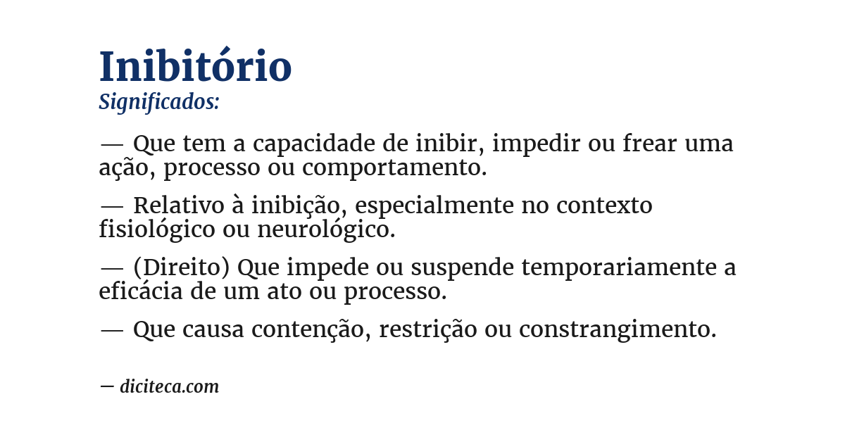 Significado de inibitório