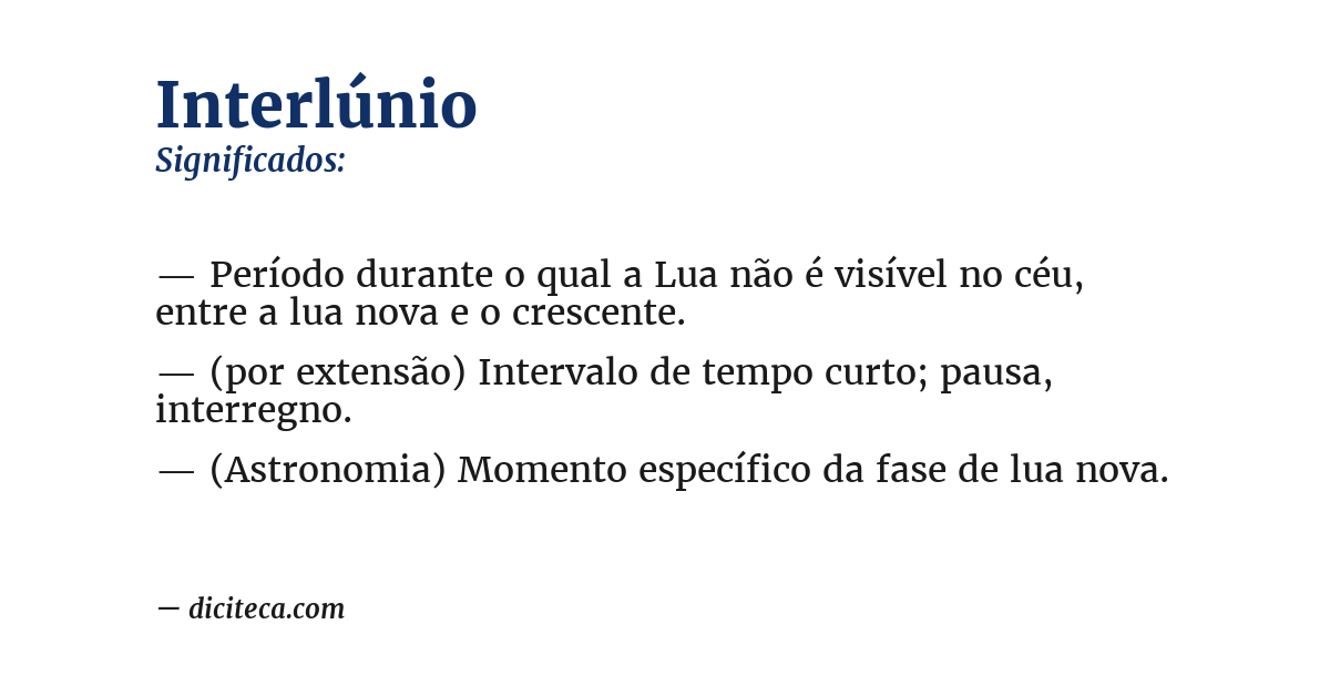 Significado de interlúnio