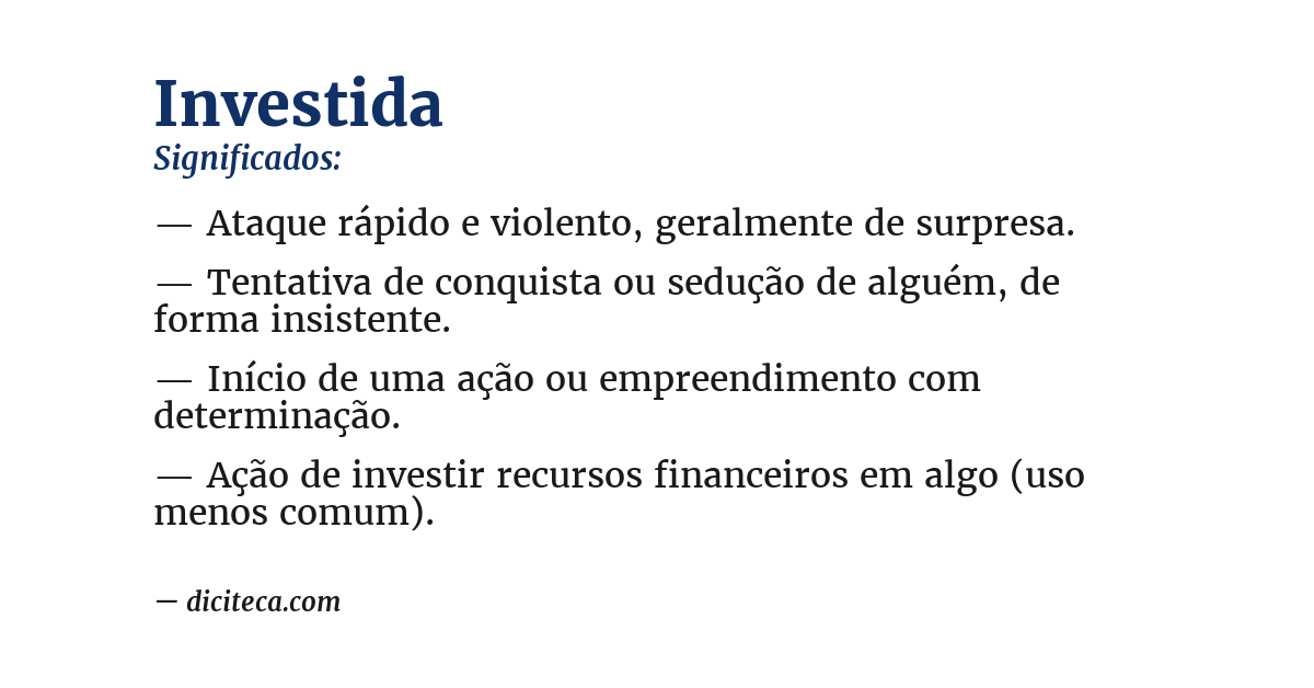 Significado de investida