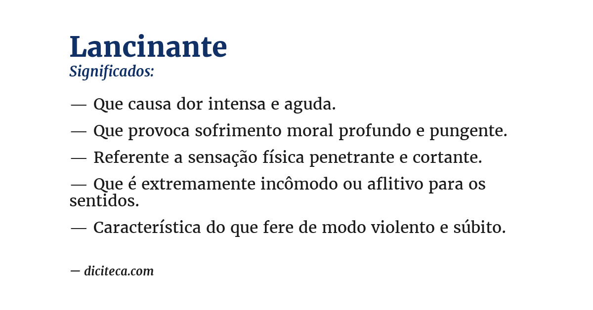 Significado de lancinante