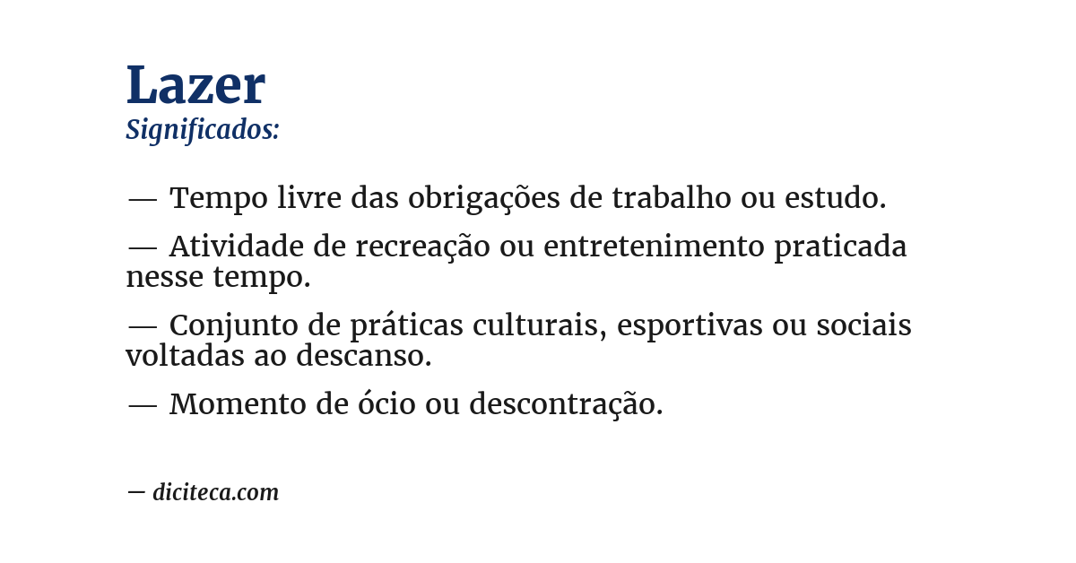 Significado de lazer
