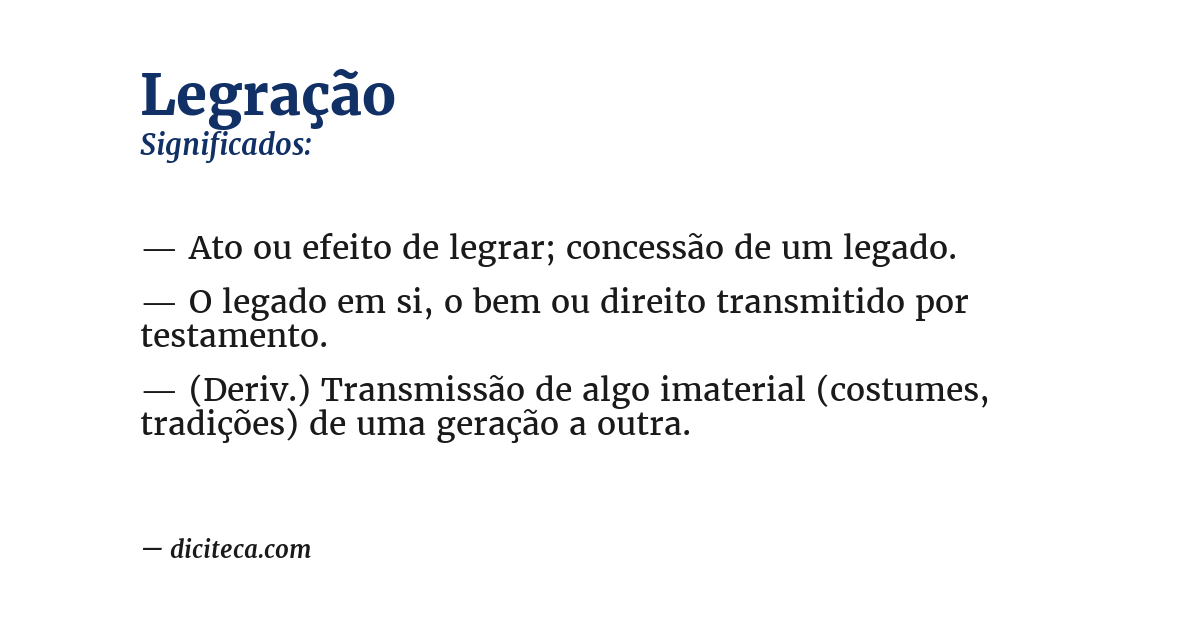 Significado de legração