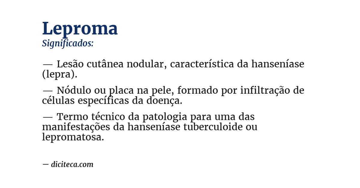 Significado de leproma