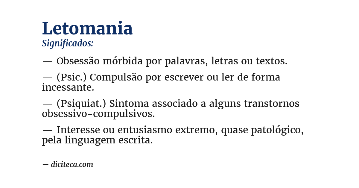 Significado de letomania