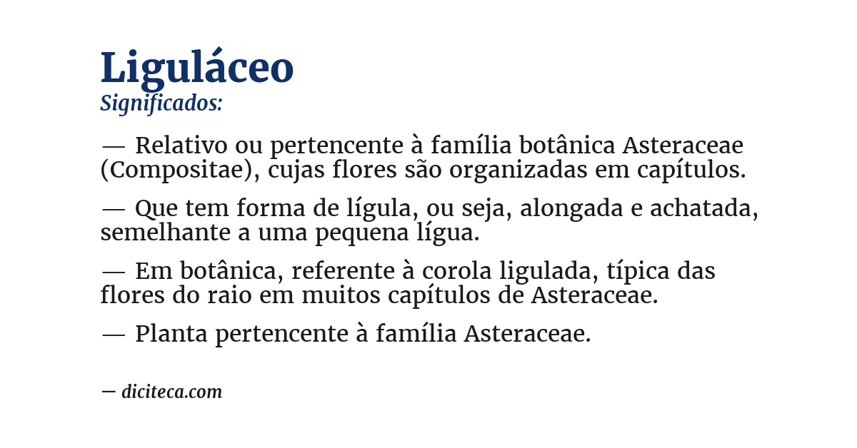 Significado de liguláceo