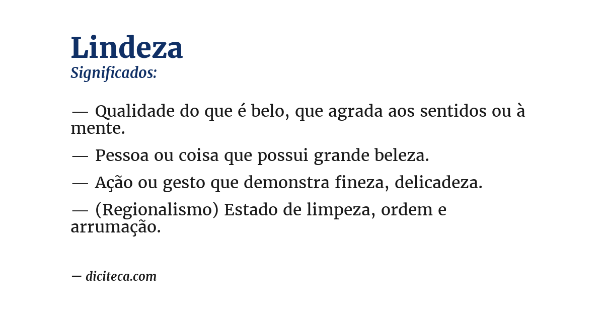 Significado de lindeza