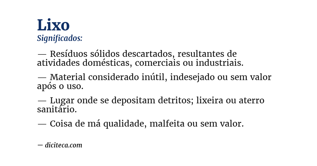 Significado de lixo
