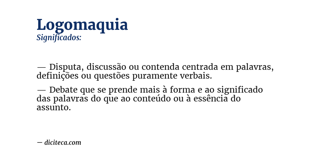 Significado de logomaquia