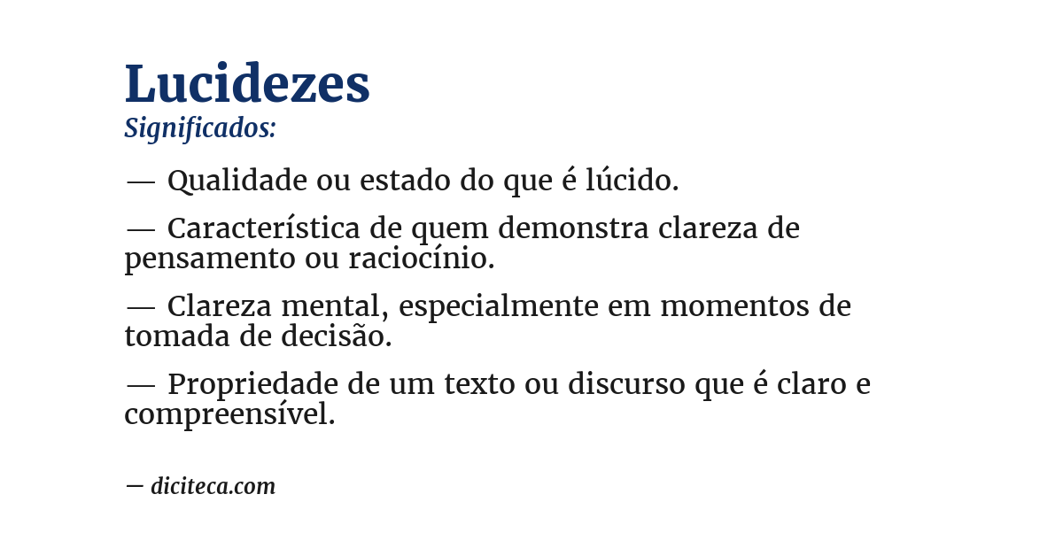 Significado de lucidezes