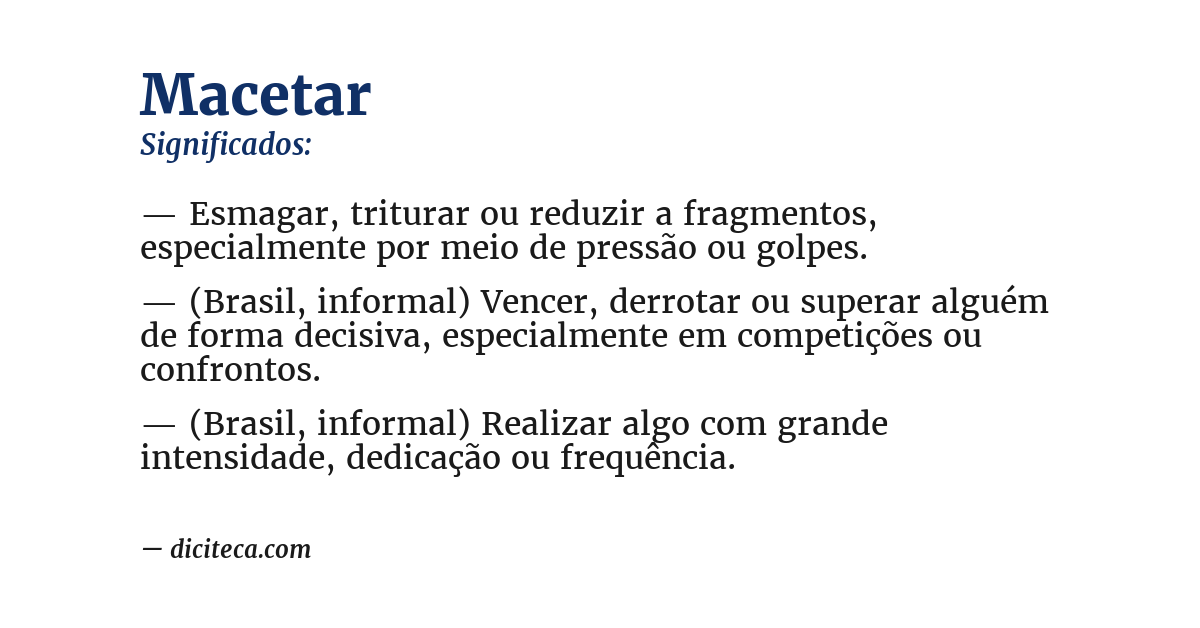 Significado de macetar