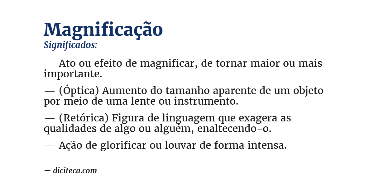 Significado de magnificação