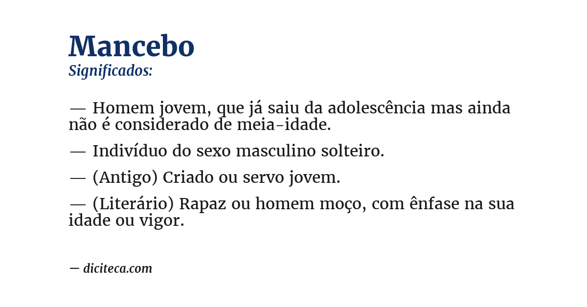 Significado de mancebo