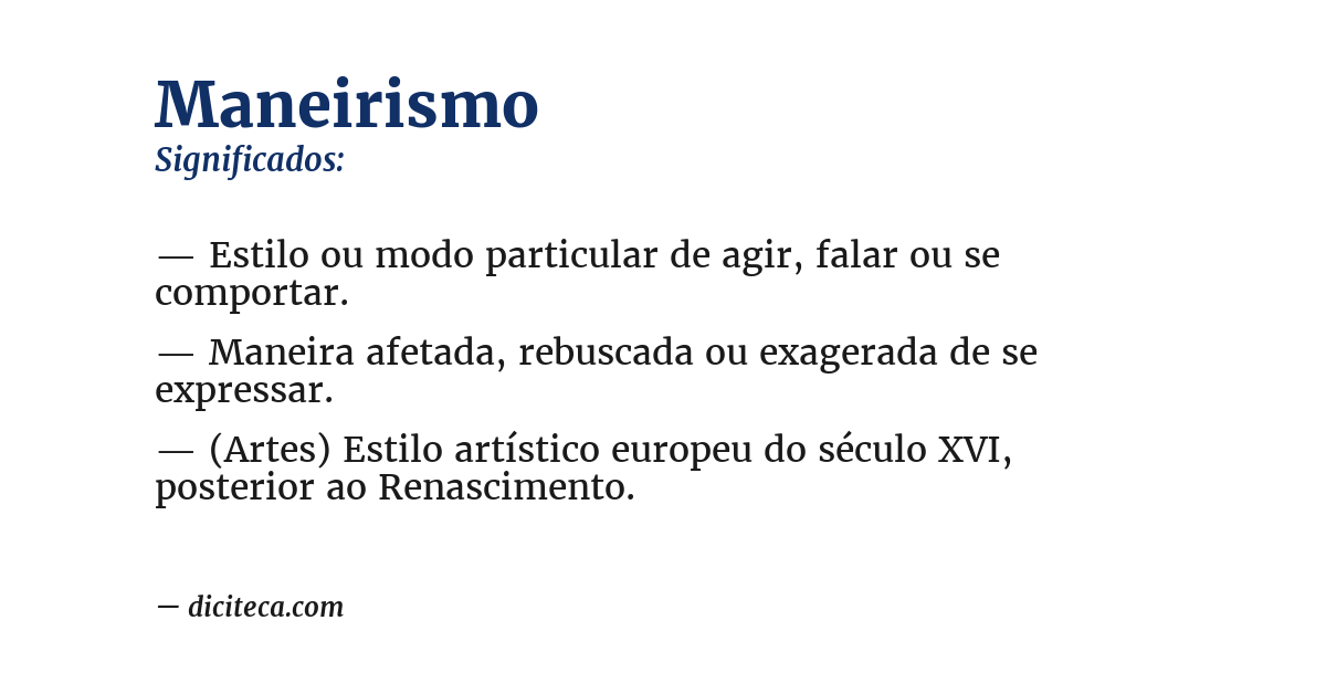 Significado de maneirismo