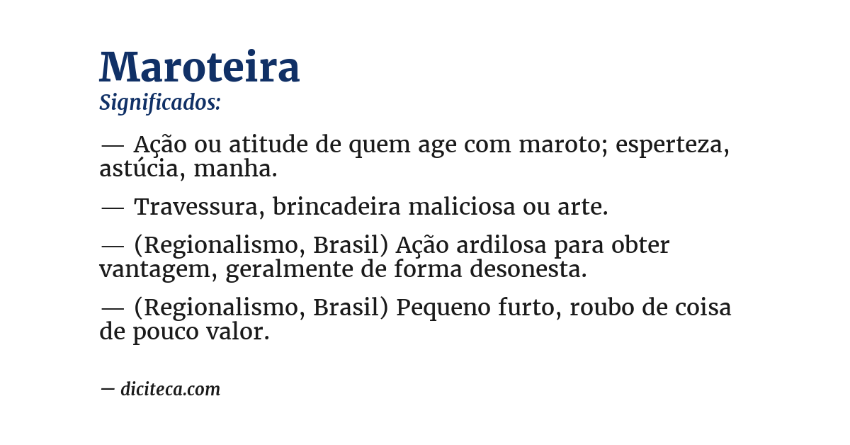 Significado de maroteira