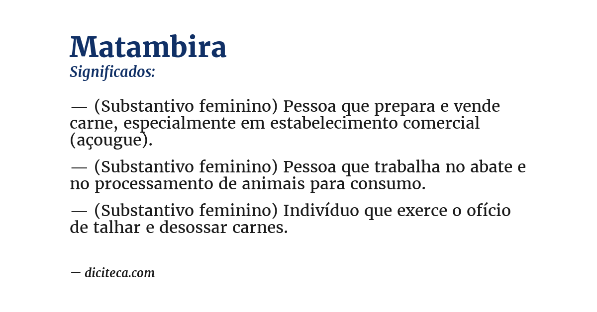 Significado de matambira