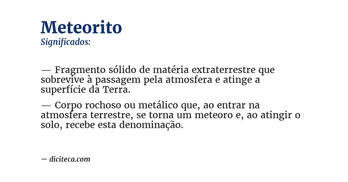 Significado de meteorito