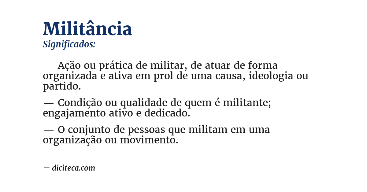 Significado de militância