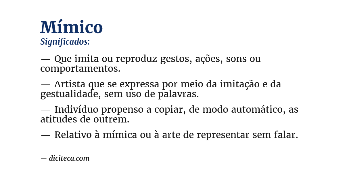 Significado de mímico