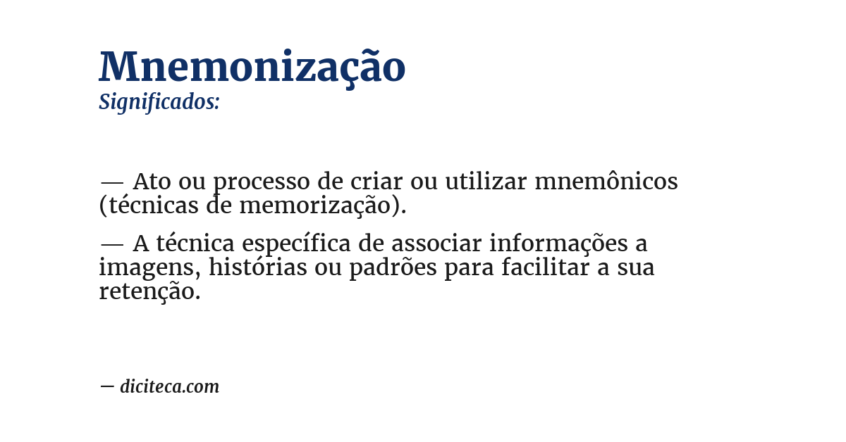 Significado de mnemonização