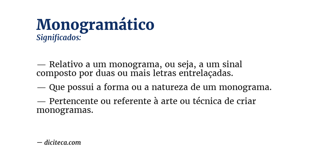 Significado de monogramático