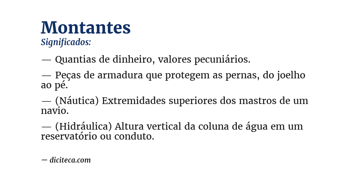 Significado de montantes