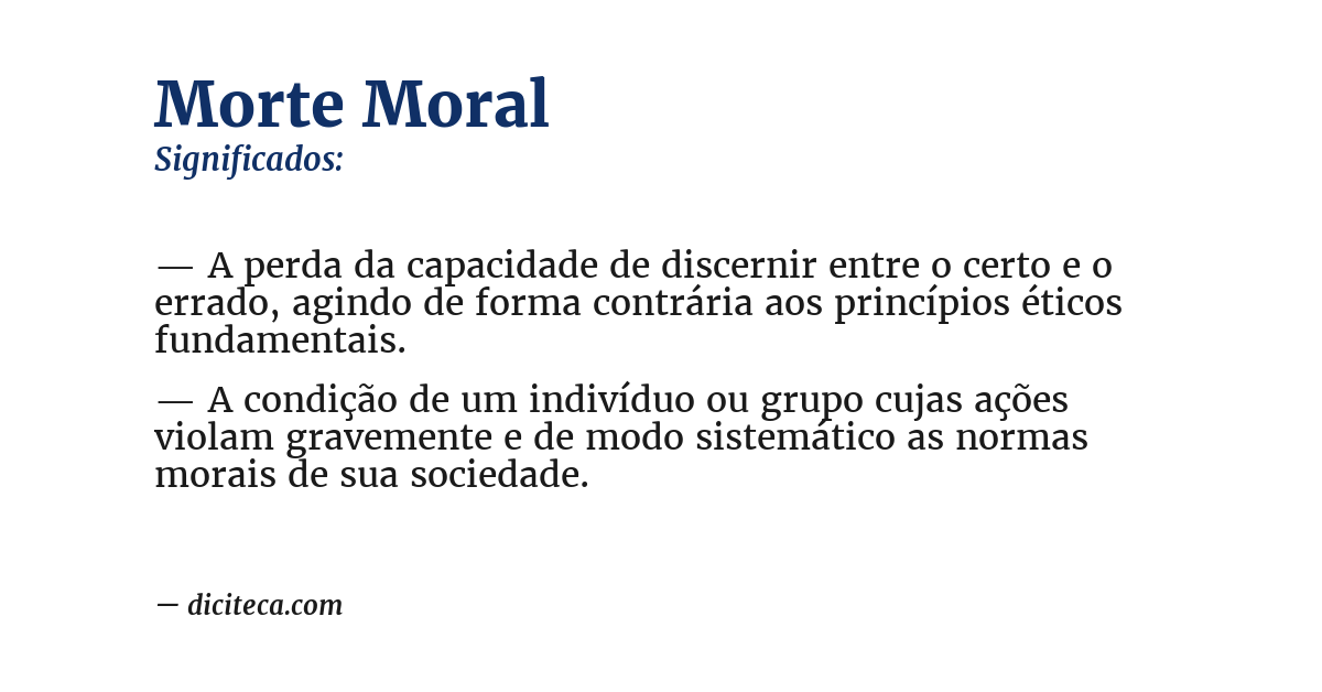 Significado de morte moral
