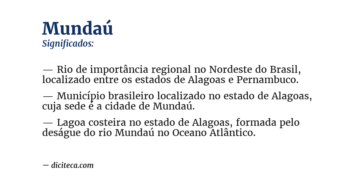 Significado de mundaú